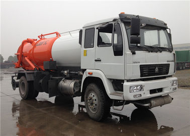 중국 HOWO 6 바퀴 4000L 물 하수 오물 유조 트럭 + 4000L 찌끼 흡입 트럭 8000L 협력 업체