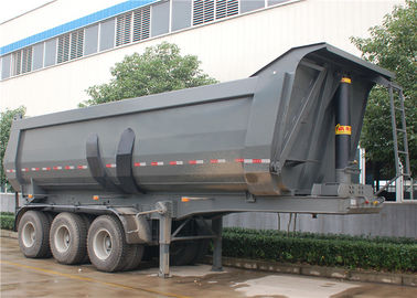 중국 3 차축 24CBM 24M3 하치장 트레일러 보크사이트 수송을 위한 트레일러 40 톤 반 U 모양 팁 주는 사람. 협력 업체
