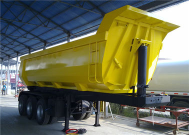 중국 트럭 트레일러를 반 기울이는 40 톤 각자 쓰레기꾼 대형 트럭 트레일러 후방 U 모양 팁 주는 사람 하치장 협력 업체